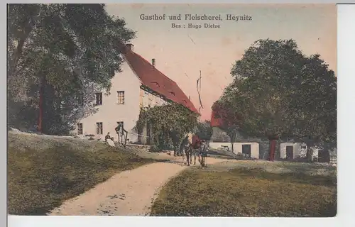 (99862) AK Gasthof und Fleischerei Heynitz, Nossen, vor 1945