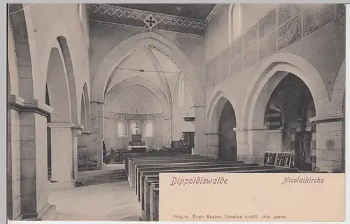 (99847) AK Dippoldiswalde, Nikolaikirche, Inneres, bis 1905