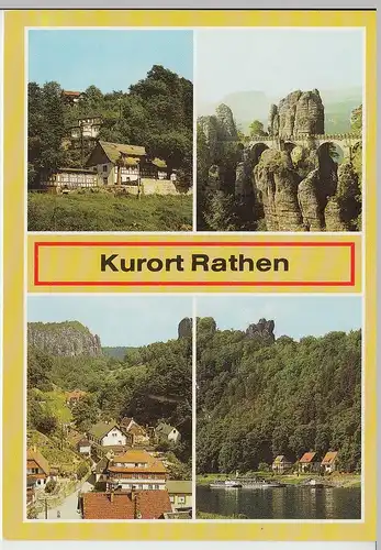 (99713) AK Kurort Rathen, Mehrbildkarte, 1989