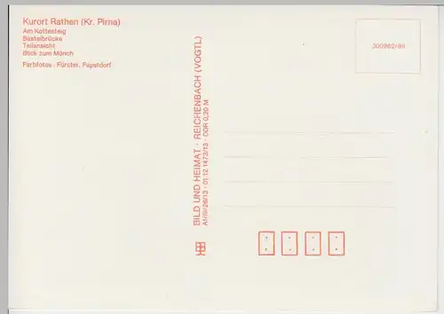 (99713) AK Kurort Rathen, Mehrbildkarte, 1989
