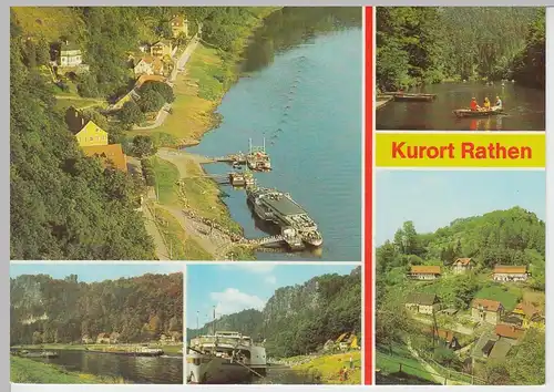 (99711) AK Kurort Rathen, Mehrbildkarte, 1982