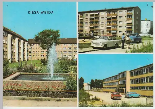 (99677) AK Riesa Weida, Mehrbildkarte, 1975