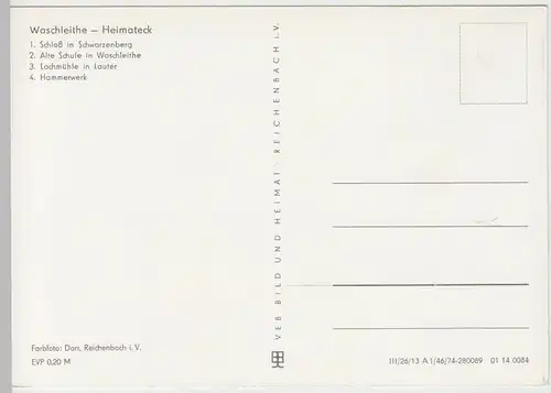 (99378) AK Waschleithe, Heimateck, Mehrbildkarte, 1974