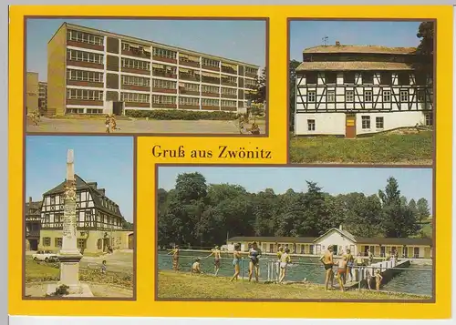 (99345) AK Zwönitz, Mehrbildkarte, 1988