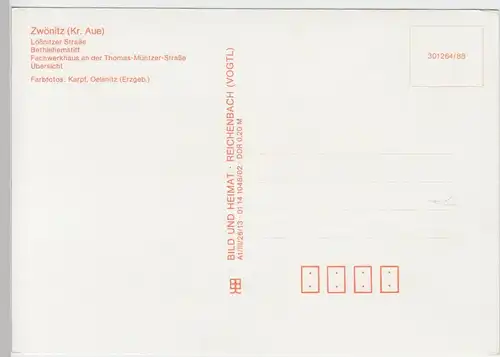 (99344) AK Zwönitz, Mehrbildkarte, 1988