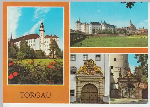 (99263) AK Torgau, Mehrbildkarte Schloss Hartenfels, 1983