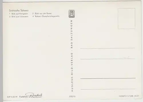 (99238) AK Sächsische Schweiz, Mehrbildkarte, 1968