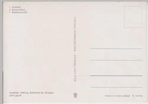 (99235) AK Sächsische Schweiz, Mehrbildkarte Kuhstall, Kleine Gans, 1976