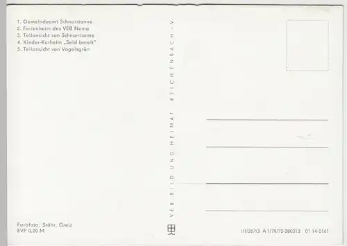 (99162) AK Schnarrtanne OT Vogelsgrün, Mehrbildkarte, 1975
