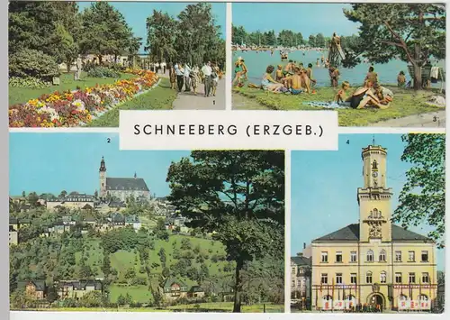 (99160) AK Schneeberg i. Erzgeb., Mehrbildkarte, 1970