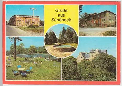 (99144) AK Schöneck, Mehrbildkarte, 1982