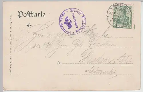 (97798) AK Gruß vom Gr. Winterberg, Sächs. Schweiz, Kipphorn 1905