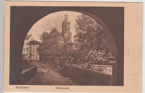 (97793) AK Glauchau, Sa., Kirche St. Georgen, Blick vom Schloss, v. 1945