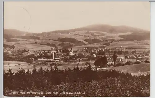 (97780) Foto AK Großpostwitz, Blick vom Mönchswalder Berg 1937