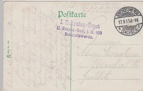 (97761) AK Bischofswerda, Sachsen, Panorama, Feldpost 1915