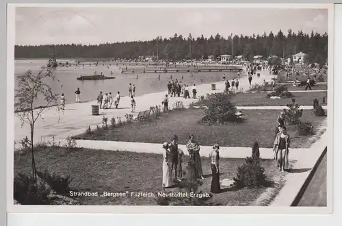 (97759) Foto AK Neustädtel, Erzgeb., Strandbad Bergsee Filzteich 1939