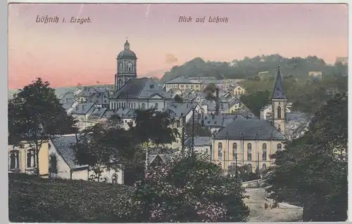 (97755) AK Lößnitz, Erzgeb., Stadtansicht mit St. Johanniskirche 1911