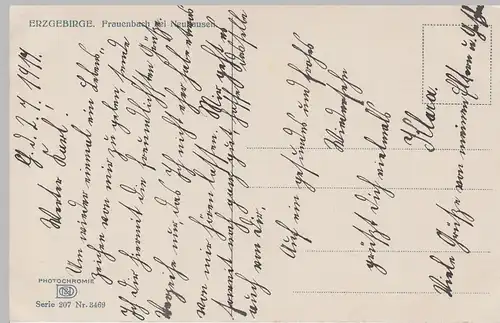 (97747) AK Frauenbach, Neuhausen, Erzgeb., Panorama 1919