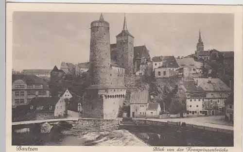 (96995) AK Bautzen, Blick von der Kronprinzenbrücke, 1928