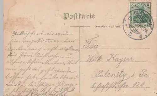 (96729) AK Glauchau, Sachsen, Gründelteich, Postamt 1910