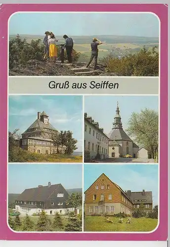 (96640) AK Seiffen, Mehrbildkarte, 1986