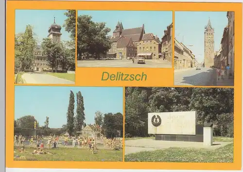 (96387) AK Delitzsch, Mehrbildkarte, 1982