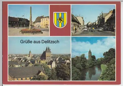 (96386) AK Delitzsch, Mehrbildkarte, 1988