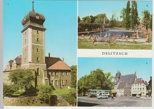 (96385) AK Delitzsch, Mehrbildkarte, 1974