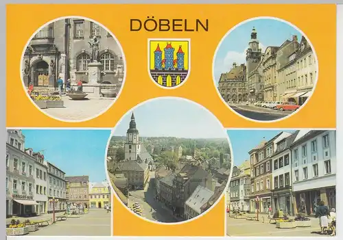 (96350) AK Döbeln, Mehrbildkarte, 1988
