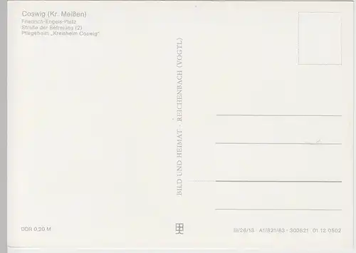 (96195) AK Coswig (Sachsen), Mehrbildkarte, 1983
