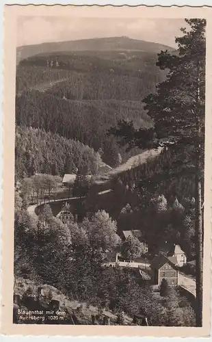 (95854) Foto AK Blauenthal, Ansicht mit Auersberg, vor 1945