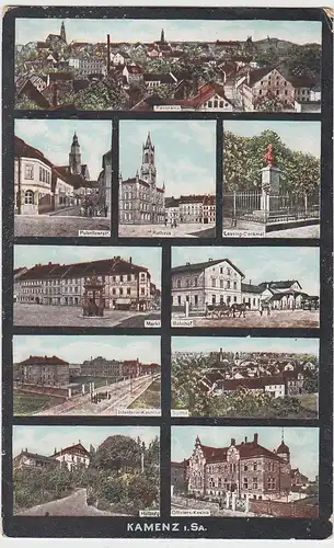 (93953) AK Kamenz, Mehrbildkarte 1909