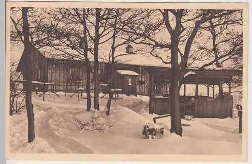 (93270) AK Flinzbaude bei Bautzen im Winter, vor 1945