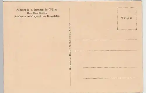 (93270) AK Flinzbaude bei Bautzen im Winter, vor 1945