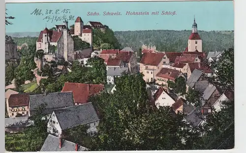 (93202) AK Hohnstein, Sächs. Schweiz, Stadt mit Burg 1921