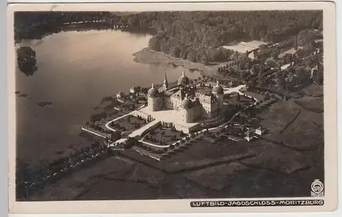 (93201) Foto AK Jagdschloss Moritzburg, Luftbild 1928