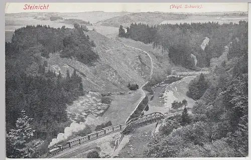 (93200) AK Steinicht, Vogtländische Schweiz, Eisenbahnbrücke, vor 1945