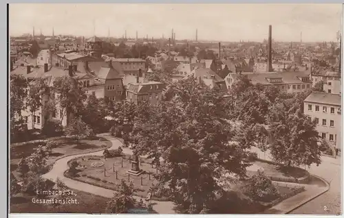 (93191) Foto AK Limbach, Sachsen, Stadtansicht mit Denkmal 1931