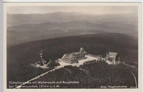 (93165) Foto AK Fichtelberghaus, Erz., Wetterwarte, Bergstation 1942