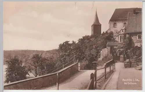 (92645) Foto AK Rochlitz, Am Schloss, 1929