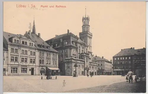 (92615) AK Löbau i.Sa., Markt und Rathaus, 1926