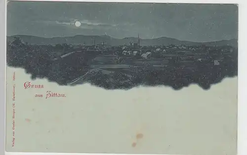 (92602) AK Gruss aus Zittau, Panorama Mondscheinkarte um 1900