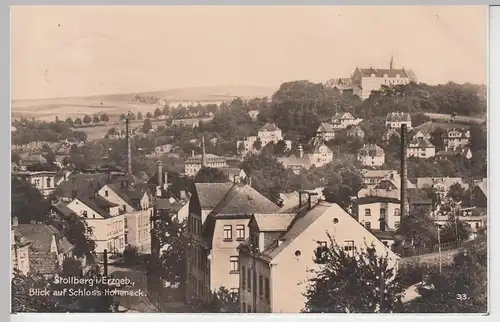 (92591) Foto AK Stollberg i. Erz., Blick auf Schloss Hoheneck, 1936