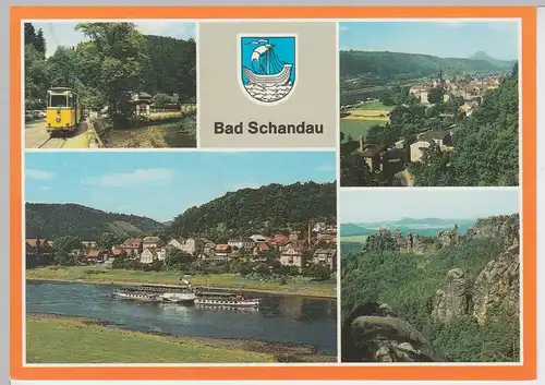 (92333) AK Bad Schandau, Mehrbildkarte, 1988