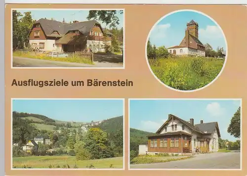 (92268) AK Bärenstein Kr. Annaberg, Mehrbildkarte Ausflugsziele, 1988