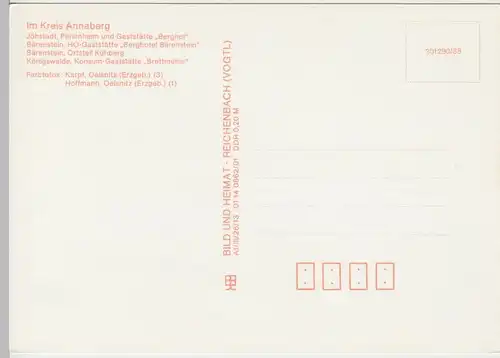 (92268) AK Bärenstein Kr. Annaberg, Mehrbildkarte Ausflugsziele, 1988