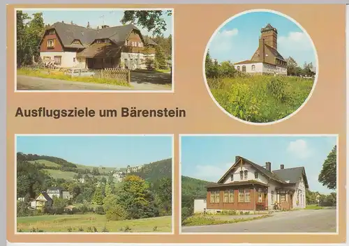 (92261) AK Bärenstein (Erz.), Mehrbildkarte Ausflugsziele, 1988