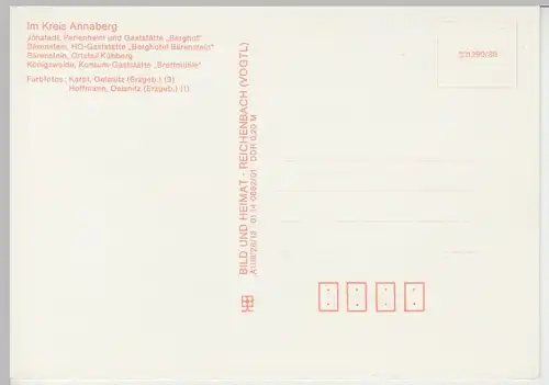 (92261) AK Bärenstein (Erz.), Mehrbildkarte Ausflugsziele, 1988