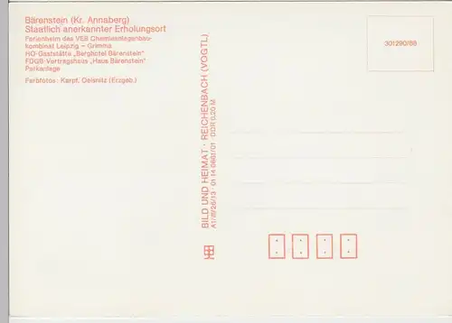 (92260) AK Bärenstein (Erz.), Mehrbildkarte, 1988