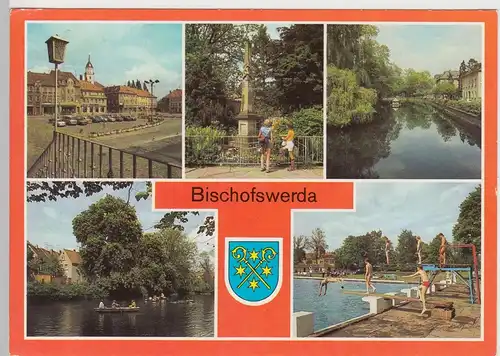 (92200) AK Bischofswerda, Mehrbildkarte, 1986